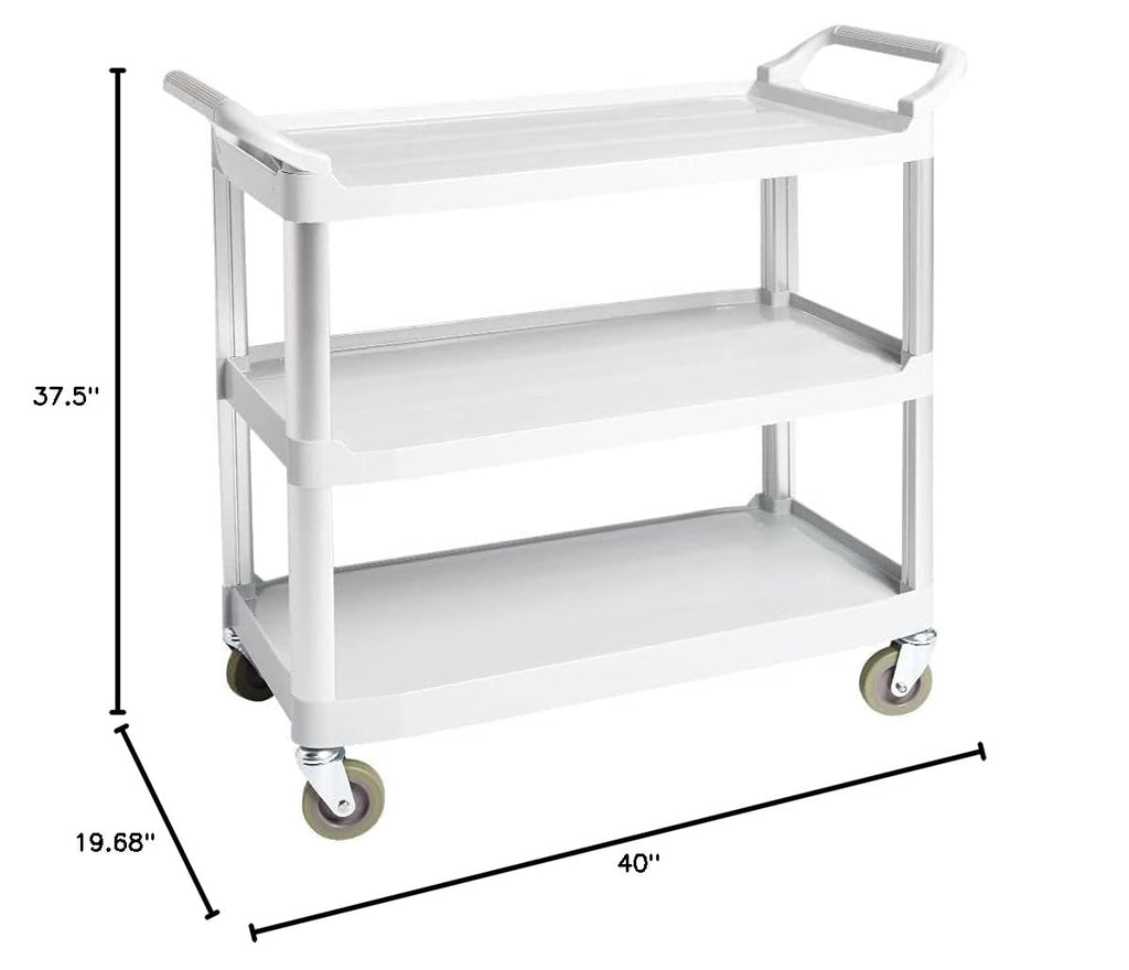 Amazon Basics 3 Shelves Utility Cart with 400 lbs Loading Capacity, Smooth move, Gray