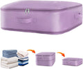 Space saver bag,for quilts, duvets or other fluffy clothing.Measures 21"L x 16.5"W x 11.2"H when unfolded and 21"L x 16.5"W x 4.8"H when compressed.Purple