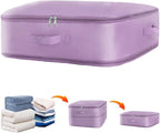 Space saver bag,for quilts, duvets or other fluffy clothing.Measures 21"L x 16.5"W x 11.2"H when unfolded and 21"L x 16.5"W x 4.8"H when compressed.Purple