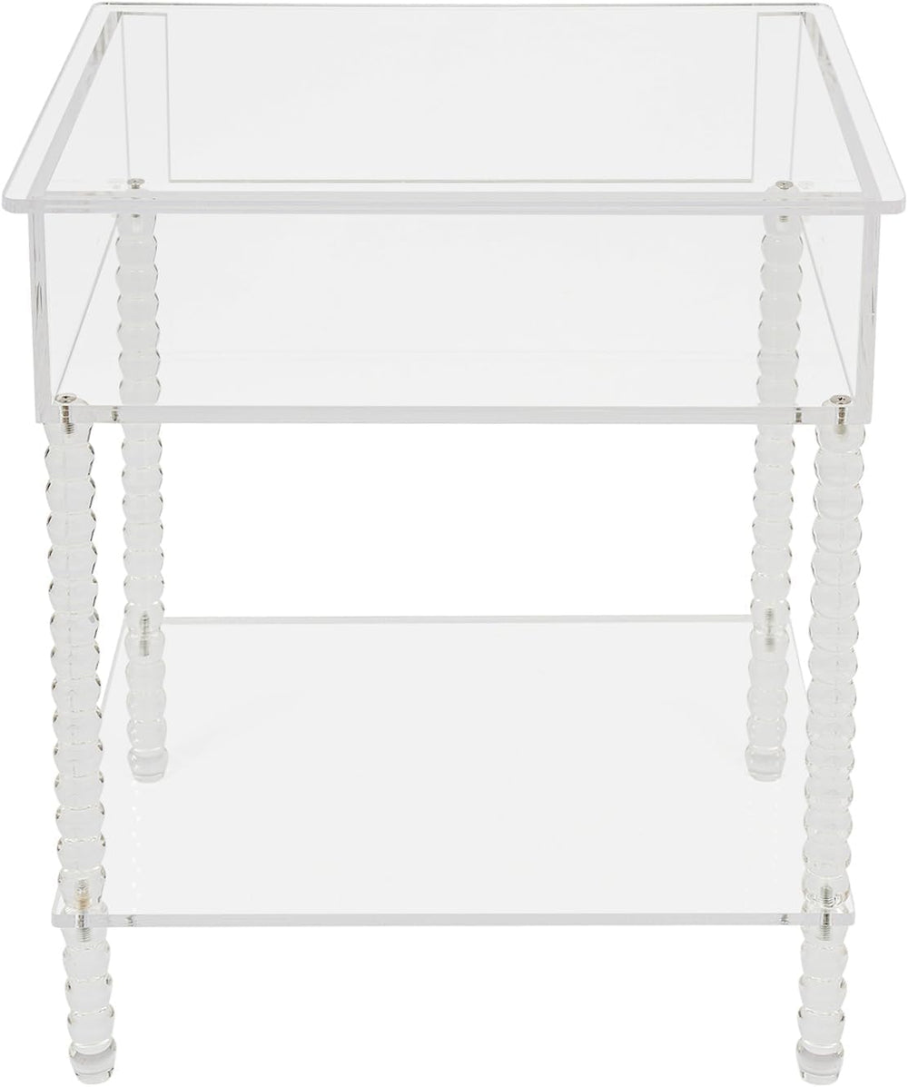 Acrylic Side Table, End Table with Storage, Small Bedside Table Accent Table,...