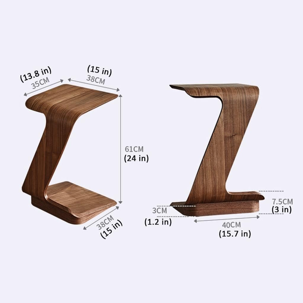 Wood Side Table Modern C Table Sofa Small End Table Mobile Coffee Table Snack...