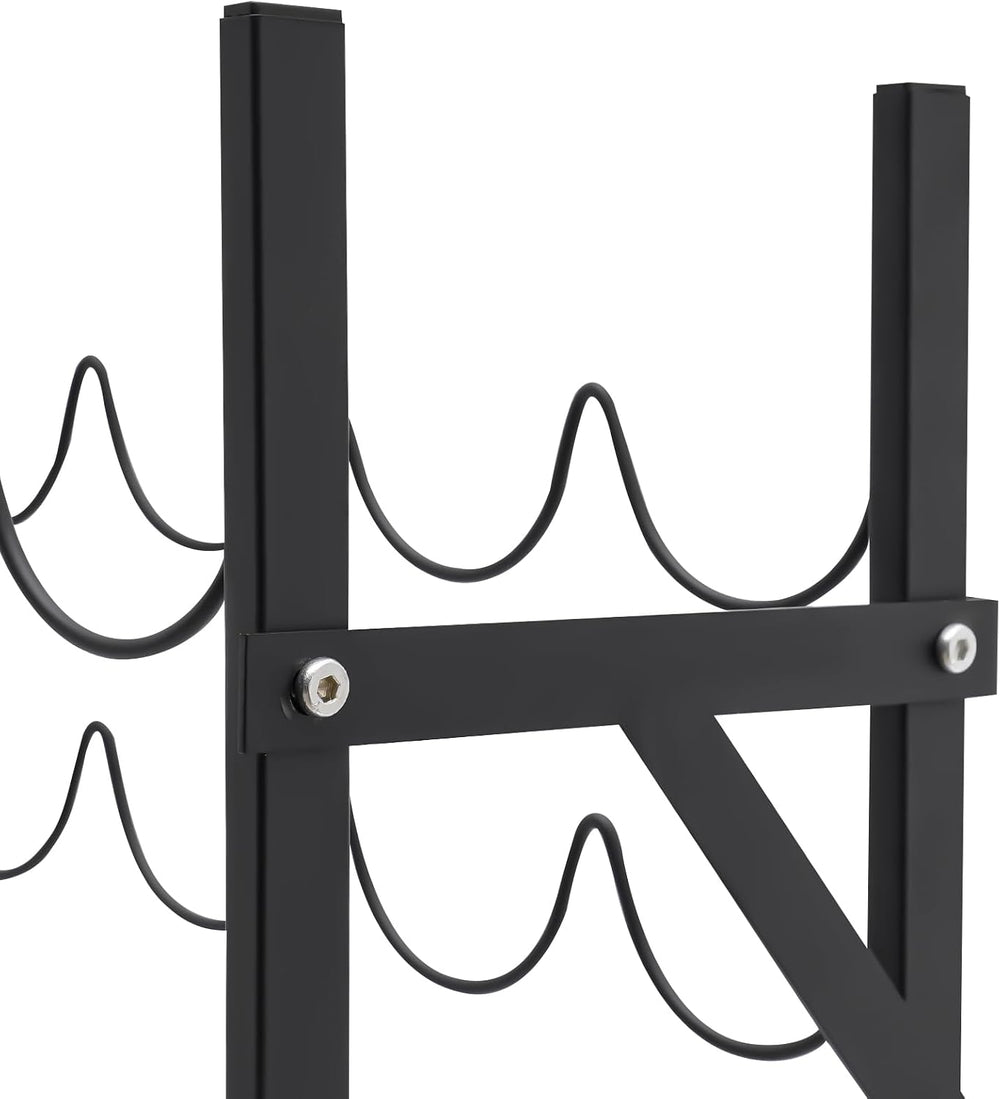 10-Tier Wine Rack for 100 Bottles - Black Metal Wine Bottle Holder Stand with...