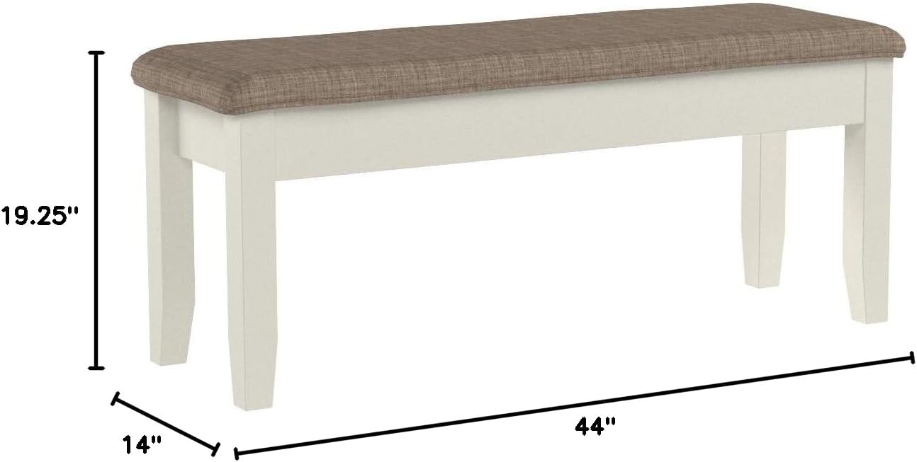 Powell Furniture Jane Storage, Antique White Dining Bench,