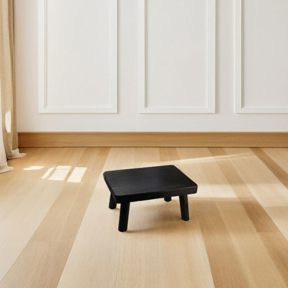 ibasenice Japanese Style Rectangular Wooden Low Table and Small Wood Stool Re...