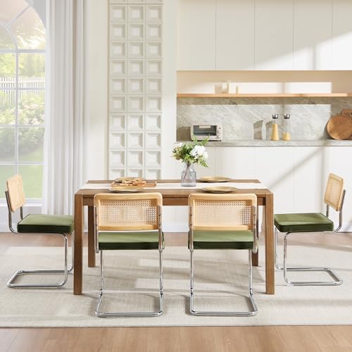 Zesthouse Natural Rattan Dining Chairs Set of 4, Modern Cesca Kitchen Chair