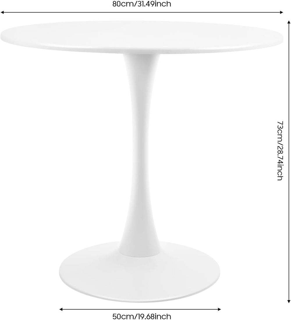 31.5 Inch Round Dining Table for 3 Person, Modern Minimalist Space-Saving Cir...
