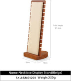 Necklace Holder, Jewelry Stand,Wooden Jewelry Organizers and Storage,Premium Necklace Organizer,Luxury Jewelry Display,Beige Necklace Display Stand