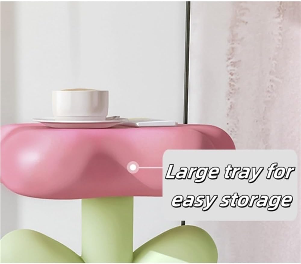 Resin Flower-Shaped Side Table, Distinctive End Table for Apartment Decor, Fu...