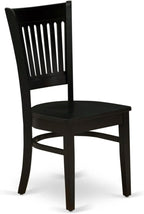 East West Furniture AMVA3-BLK-W 3 Piece Dining Table Set for Small Spaces Contains a Round Kitchen Table with Pedestal and 2 Dining Chairs, 36x36 Inch, Black