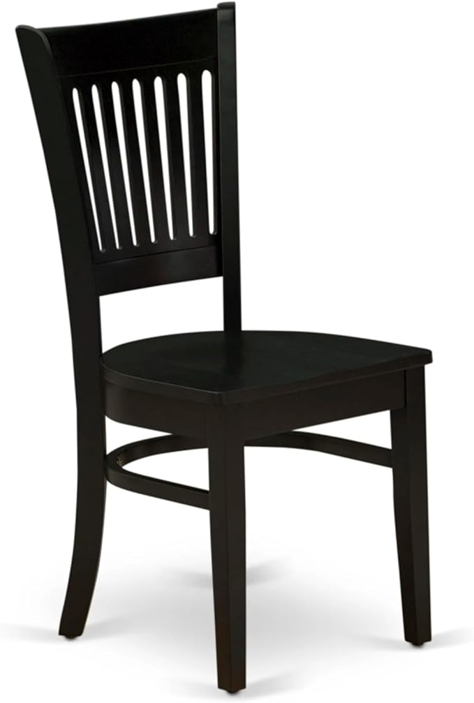 East West Furniture AMVA3-BLK-W 3 Piece Dining Table Set for Small Spaces Contains a Round Kitchen Table with Pedestal and 2 Dining Chairs, 36x36 Inch, Black
