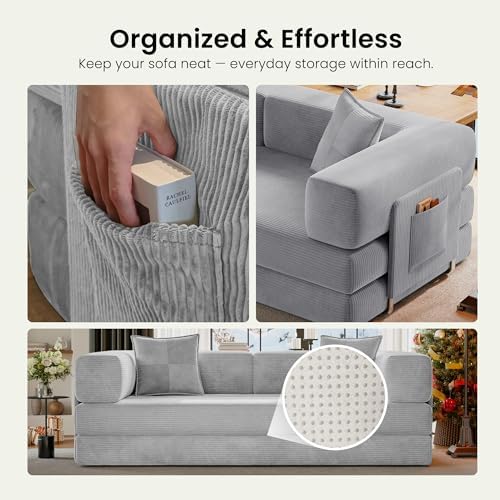 78.8" Convertible Futon Sofa Bed, Couch for Living Room | Corduroy Loves...