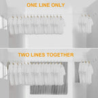 BESy Retractable Clothesline ABS case+Aluminum Dryer with Adjustable Stainless Steel Double Rope String Hotel Style Heavy Duty,Wall Mounted Method, 13.8 Feets,White