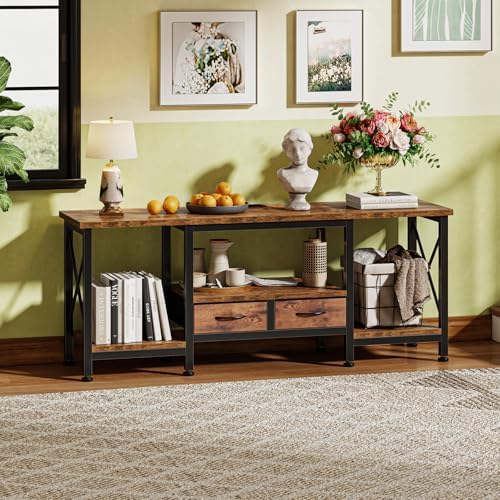 DUMOS 55" TV Stand with Fabric Drawers for 55 60 65 Inches TV | Entertai...
