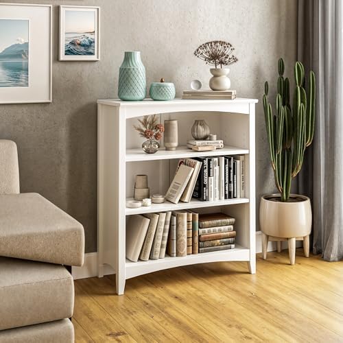 Shaker Style 3 Shelf Bookcase / Solid Wood / 36" High / Adjustable Shelv...