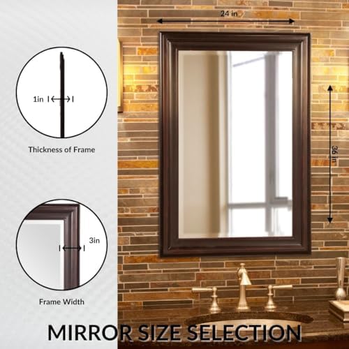 Howard Elliott Collection George Rectangular Oil Rubbed Bronze Wall Mirror, R...