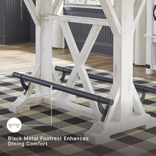 Signature Design by Ashley Farmhouse Counter Height Dining Table, White