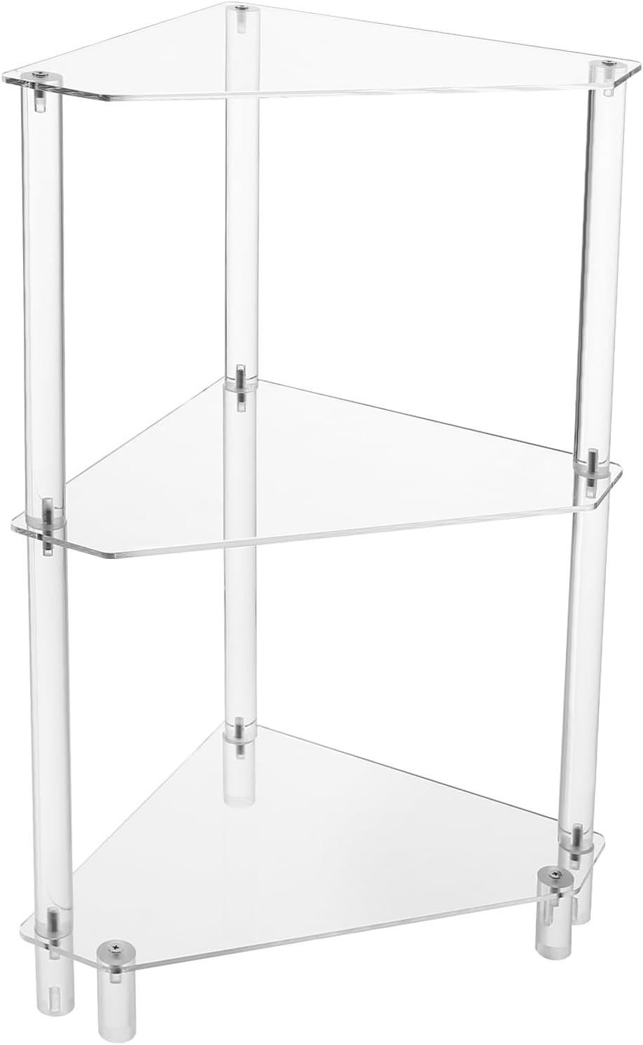 DYNAMI Clear Acrylic Side Table,3 Tier Triangle End Table Small Corner Accent...