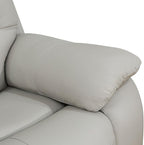 Electric Power Reclining Arm-Chair, Electric Genuine Breathing Leather Recliner Chair, Comfy Wide Lazy Top Grain Leather Chair with USB Port for Living Room (Grey, Single Chair)