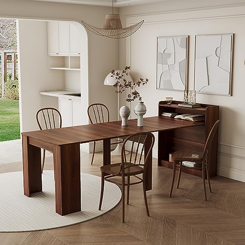 Transformer Table, Expandable Dining Table for 2-9 People, Folding Console Ta...