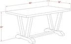 East West Furniture VT076 V-Style Modern Dining Table - a Rectangle Kitchen Table Top with Stylish Legs, 36x60 Inch, Multi-Color