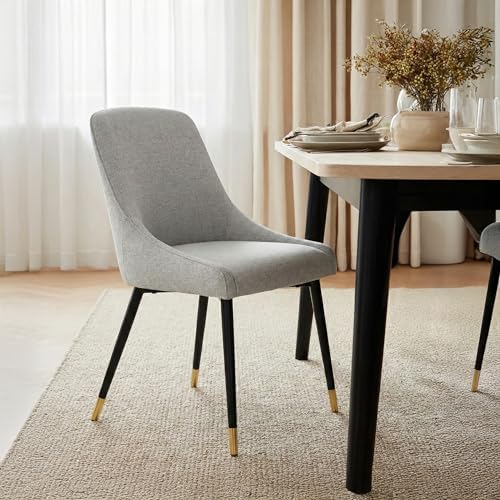 COLAMY LUMA Dining Chairs Set of 4, Upholestered Fabric Kitchen Dining Chairs...