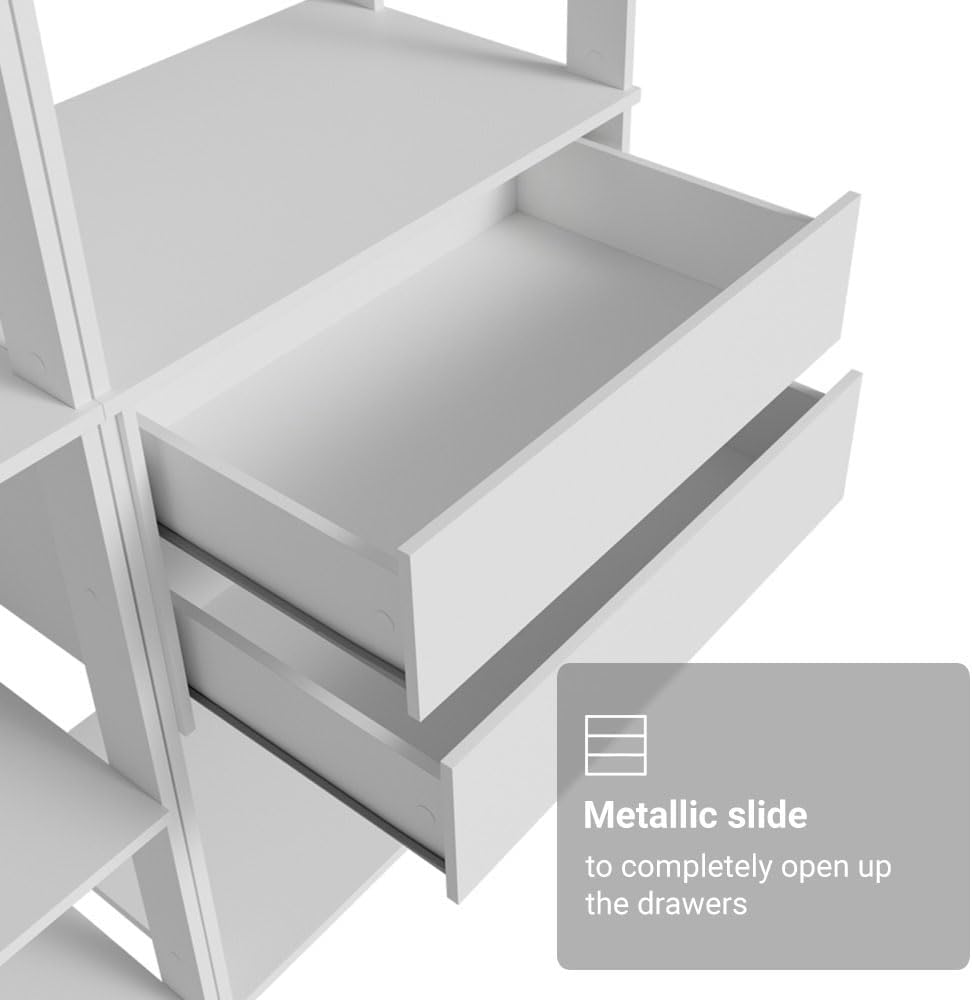 Madesa Kitchen Pantry Storage Rack with 2 Drawers and Open Shelves 51" L...