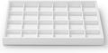 White Jewelry Display Organizer Tray Stackable Premium PU Leather 24 Grid Trinket Earring Ring Organizer Tray