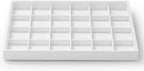 White Jewelry Display Organizer Tray Stackable Premium PU Leather 24 Grid Trinket Earring Ring Organizer Tray