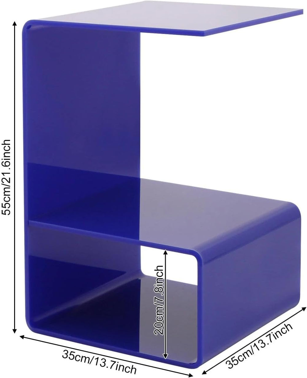 Acrylic End Table for Nightstand, 3 Tier Side Tables for Small Spaces, Bedsid...