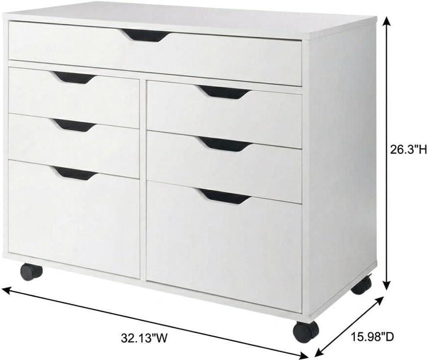 Furnifact White Storage Cabinet, Contemporary Pantry Organizer, Durable Compo...