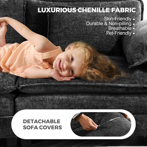 ELUCHANG 153" Oversized Modular Sectional Sofa, Comfy Chenille Cloud Cou...