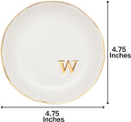 COLLECTIVE HOME - Ceramic Jewelry Tray, Decorative Trinket Dish for Rings Earrings Necklaces Bracelet Watch Keys, Birthday Mother's Day Christmas Gift for Women, 4.75", White Surface (W)