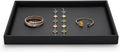 Black PU Leather Jewelry Display Flat Tray Ring Necklace Watch Organizer Display Tray (1 grid)
