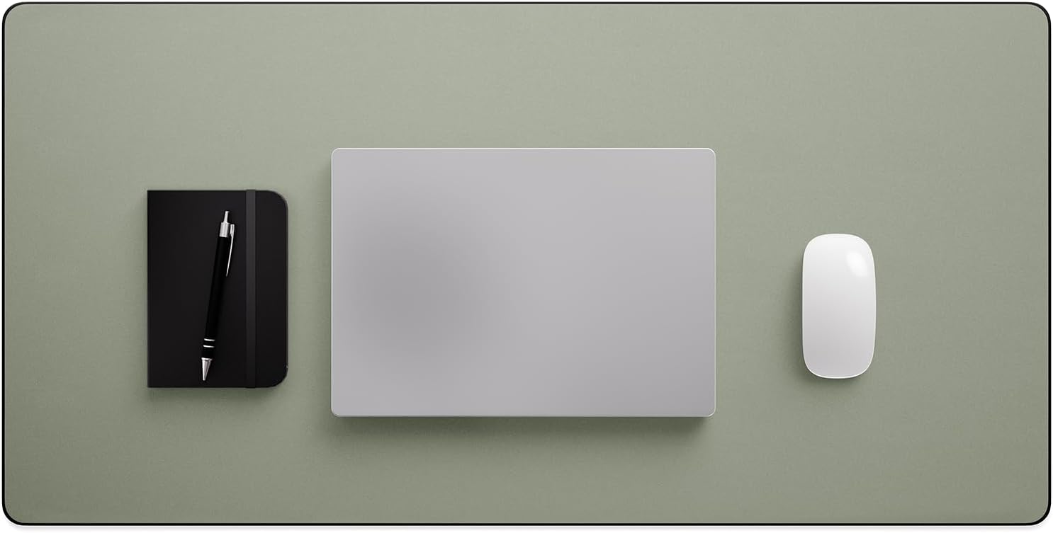 Jotsome Leather Desk Pad Mat, Non-Slip Desk Blotter Pad - Desk Protector for Office, Home, Laptop, and Desktop, Gift for The Holidays or Christmas (Sage, 34" x 17")