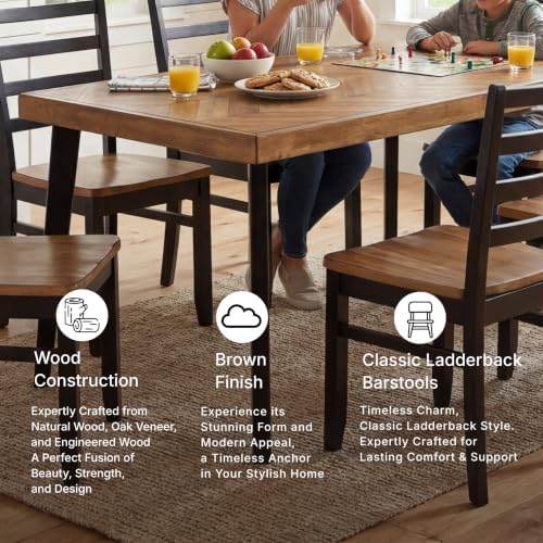 Signature Design by Ashley Blondon 7-Piece Wood Dining Table Set for 6