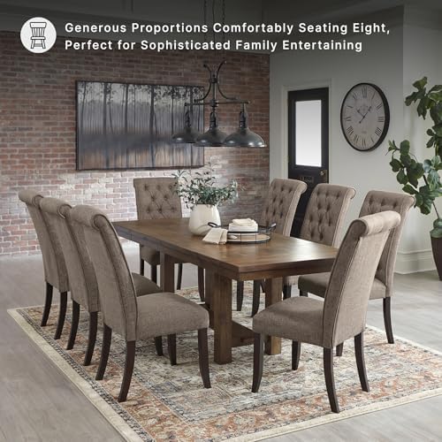 Signature Design by Ashley Extendable Dining Table, Grayish Brown, Seats 8