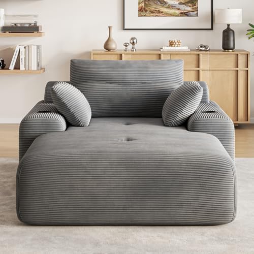 69” Floor Chaise Lounge Chair Indoor, Oversized Chaise Lounge Reading Chairs ...