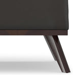 SIMPLIHOME Owen 36 inch Wide Mid Century Modern Square Coffee Table Storage Ottoman in Tanners Brown Vegan Faux Leather, Assembled, for the Living Room, Entryway and Family Room