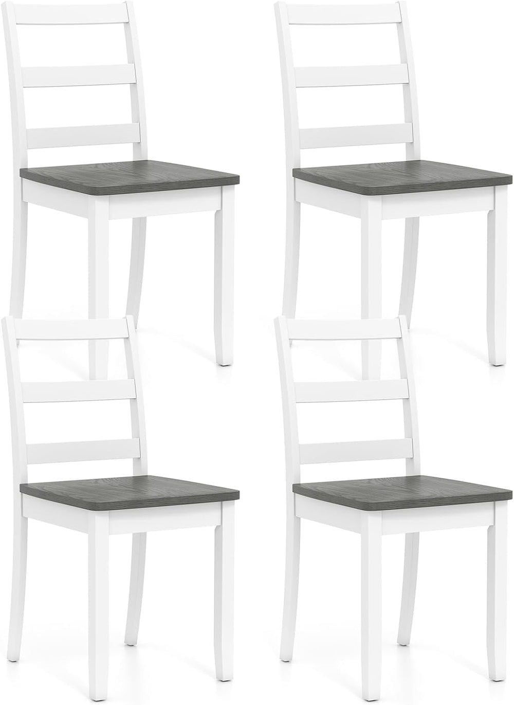 Giantex Dining Chairs, Wooden Armless Kitchen Chairs with Solid Rubber Wood L...