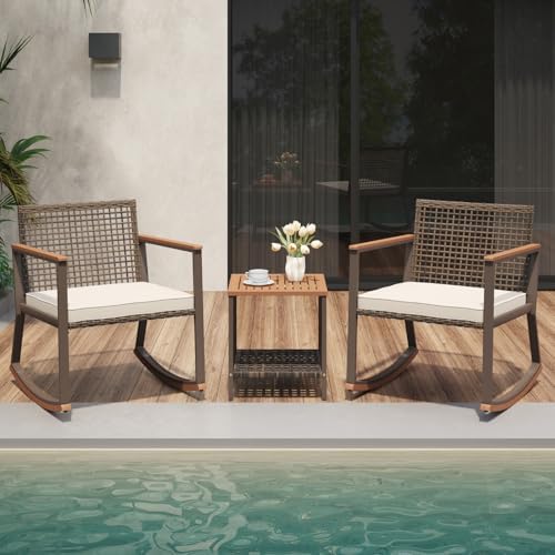 Verano Garden 3 Pieces Rocking Bistro Set, Conversation Bistro Set