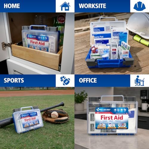 First Aid Only 260-Piece Family First Aid Kit for Home, Car and Travel