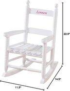 Miles Kimball Custom Childs White Rocker - Pink Font