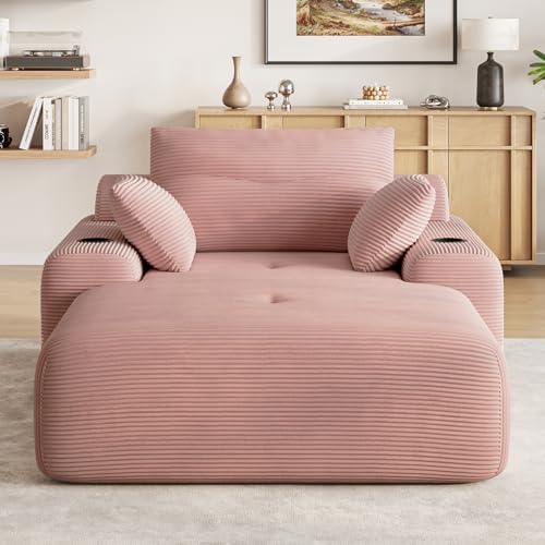 69” Oversized Chaise Lounge Chair Indoor, Soft Floor Chaise Lounge Reading Ch...