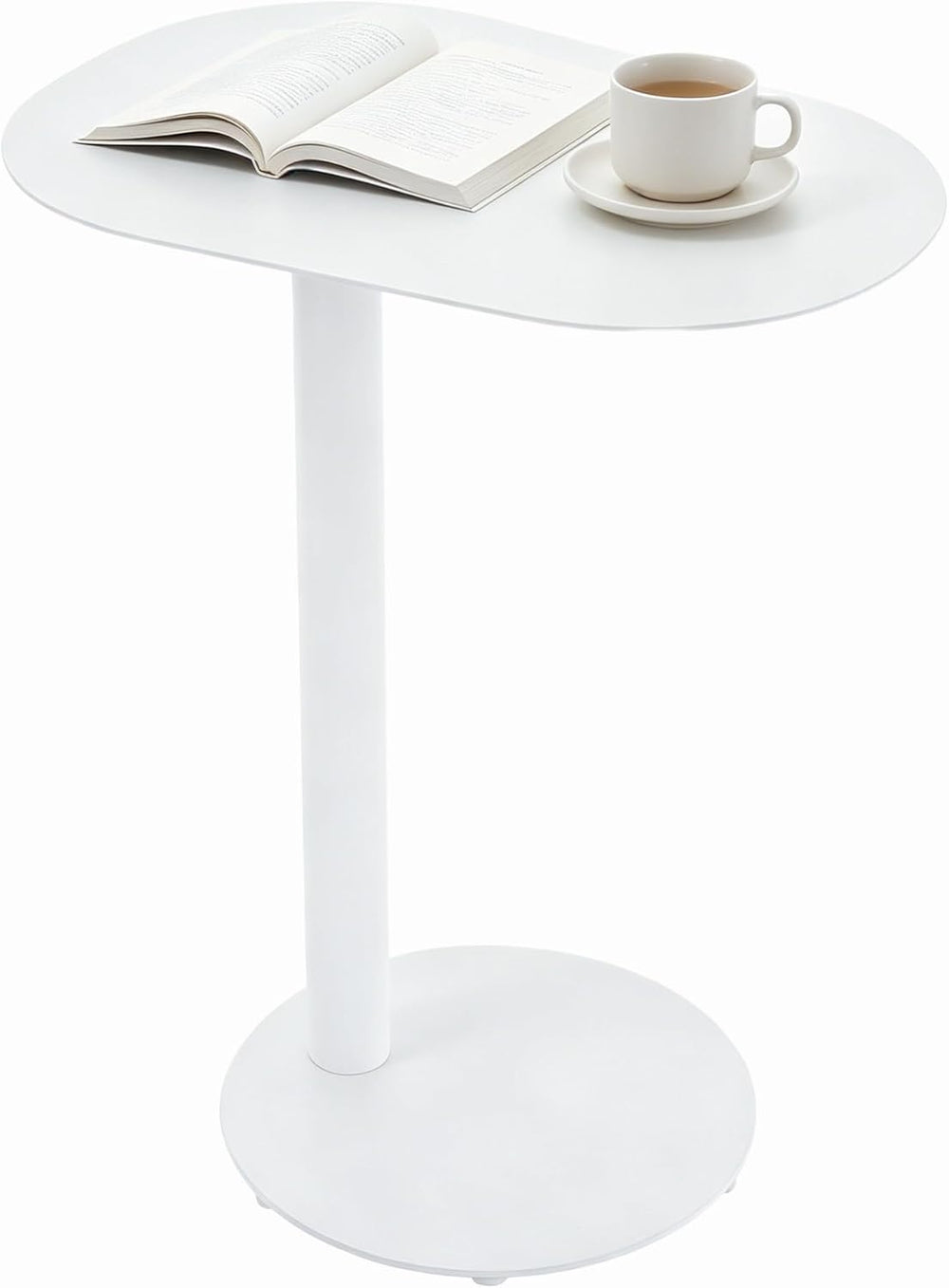 Modern C-Shaped Side Table, Metal End Table for Sofa Couch & Bed, 25in Ta...