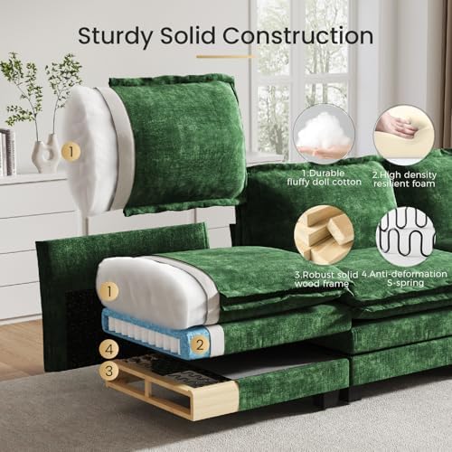 KKL Large V-Shaped Modular Sectional Sofa, 7 Seater Cloud Couch with Ottoman,...