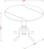 East West Furniture DLQU5-BCH-W 5 Piece Dining Room Furniture Set Includes a Round Kitchen Table with Dropleaf and 4 Dining Chairs, 42x42 Inch, Black & Cherry