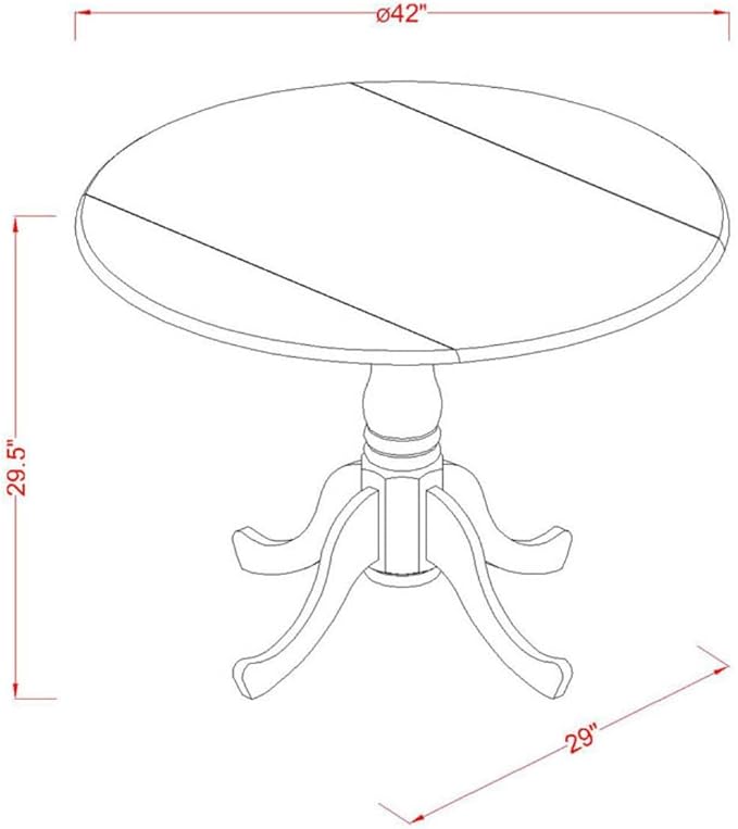 East West Furniture DLGA3-MAH-32 3 Piece Modern Dining Table Set Contains a R...