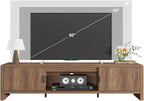 FATORRI TV Stand for 75/65/55 Inch TVs, Farmhouse Entertainment Center with Storage, Wood Waveform Fluted-Door Television Media Console for Living Room,Bedroom (63" W, Walnut)