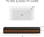 POVISON Fully-Assembled Mid Century Modern TV Stand, 118.11" Wood Media Console with Adjustable LED Light, Entertainment Center with Storage for Living Room