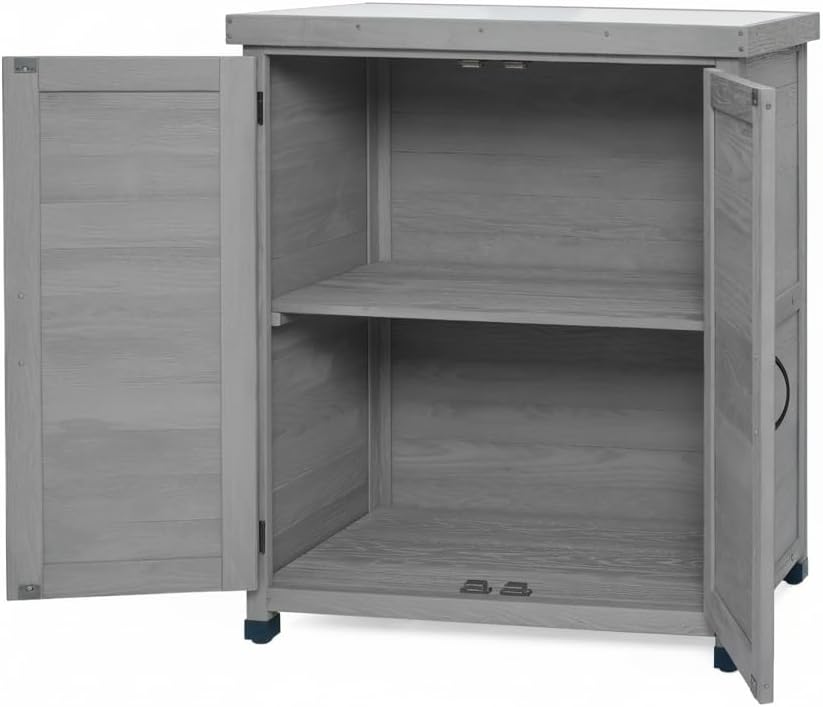 31" Weatherproof Small Storage Cabinet, Storage Cabinets with Premium Wo...